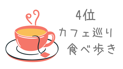 女性にモテる趣味4位はカフェ巡り・食べ歩き